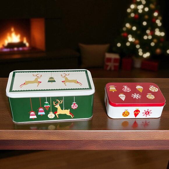 IKEA VINTERFINT Set of (2) Holiday Inspired Storage Tins - Picture 4 of 4